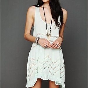 Free people voile and lace inset trapeze slip